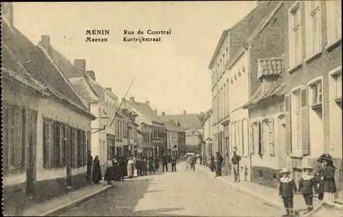 Ak Menin Menen Meenen Lys Westflandern, Rue de Courtrai