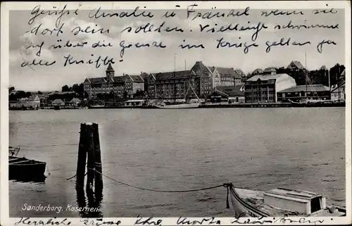 Ak Sønderborg Sönderborg Dänemark, Kaserne, Wasserpartie