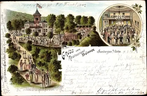 Ak Seebergen Drei Gleichen Thüringen, Restaurant Düppel