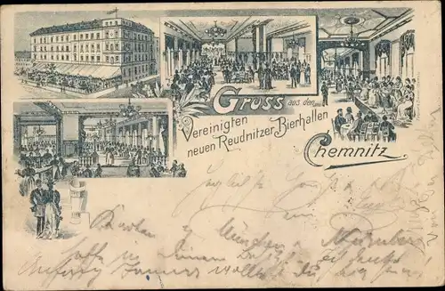 Ak Chemnitz in Sachsen, Vereinigte neue Reudnitzer Bierhallen