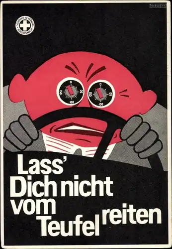 Künstler Ak Robinson, Lass' Dich nicht vom Teufel reiten, Tachometer, Sicherheit im Verkehr