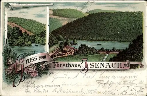 Litho Bad Dürkheim am Pfälzerwald, Forsthaus Isenach