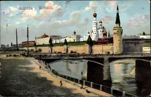 Ak Moskau Russland, Kreml, Stadtansicht