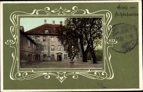 Passepartout Ak Schönhausen an der Elbe, Partie am Schloss