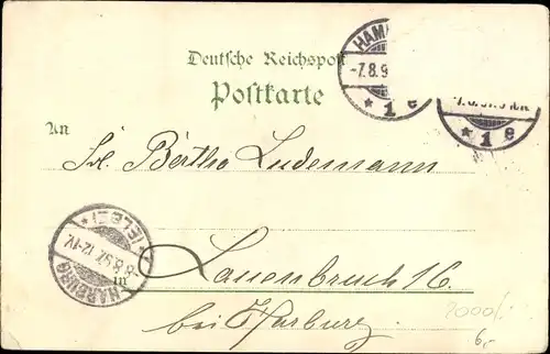 Litho Hamburg, Allg. Gartenbau Ausstellung 1897, Stadtgraben