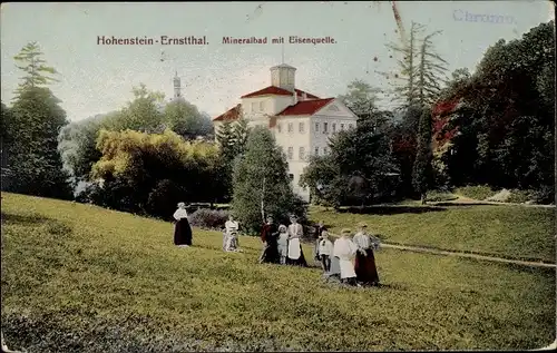Ak Hohenstein Ernstthal in Sachsen, Mineralbad mit Eisenquelle