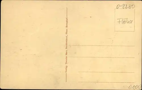 Ak Plaue Bernsdorf Flöha in Sachsen, Gesamtansicht von Ort und Umgebung, Felder
