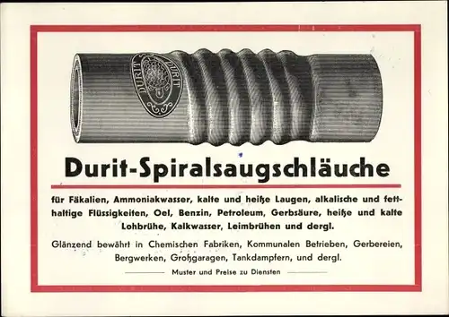 Ak Reklame, Durit Spiralsaugschläuche, Fritz Heede, Hann. Münden