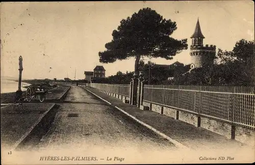 Ak Hyères les Palmiers Var, La Plage