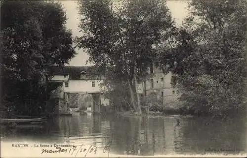 Ak Mantes Yvelines, La Seine a Dennemont