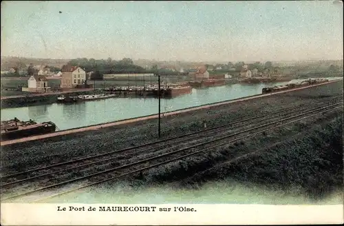 Ak Maurecourt Yvelines, Le Port sur l'Oise