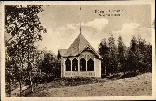 Ak Bad König im Odenwald Hessen, Weyprechtstempel, Hotel Büchner