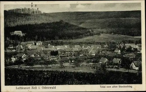 Ak Zell im Odenwald Bad König Odenwald Hessen, Gesamtansicht, Blick v. alten Stockschlag