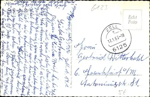 Ak Zell im Odenwald Bad König Odenwald Hessen, Kühe, Schafe, Teilansicht