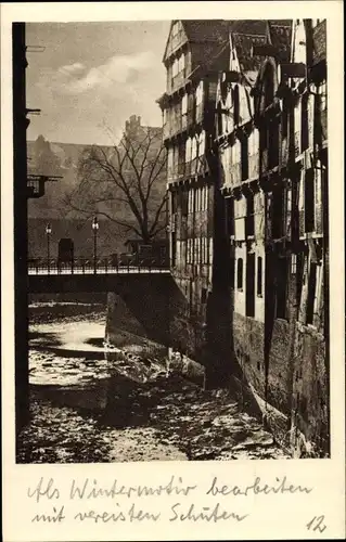 Ak Hamburg Altstadt, Partie im Steckelhörnfleet, Häuser, Brücke