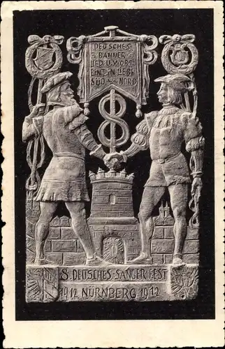 Ak Nürnberg in Mittelfranken, Denkmal, 8. Deutsches Sängerfest 1912