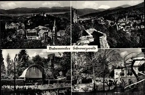 Ak Badenweiler im Schwarzwald, Teilansichten, Bad, Bühne