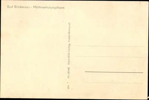 Ak Bad Brückenau im Sinntal Unterfranken, Müttererholungsheim