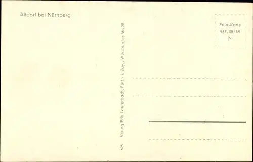 Ak Altdorf im Kreis Fürth Mittelfranken, Oberer Markt, Stadtkirche, Krankenhaus, Wichernhaus