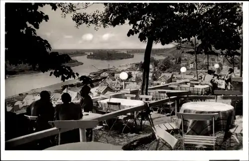 Ak Vallendar Rheinland Pfalz, Bergrestaurant Humboldthöhe, Panorama, Terrasse