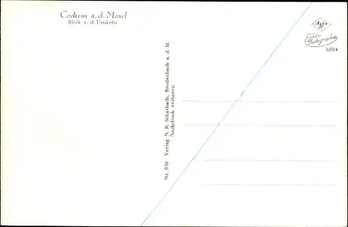 Ak Cochem an der Mosel, Blick v,. d. Umkehr