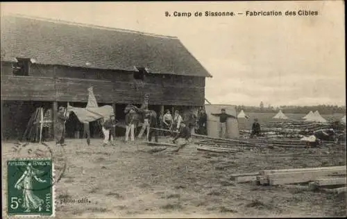 Ak Sissonne Aisne, Camp, Fabrication des Cibles