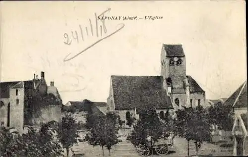 Ak Saponay Aisne, L'Eglise