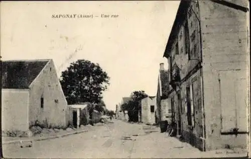 Ak Saponay Aisne, Une rue