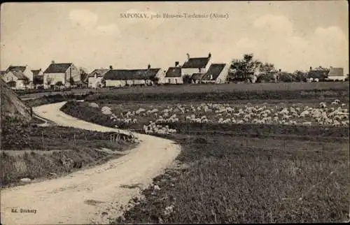 Ak Saponay Aisne, Straßenpartie, Häuser
