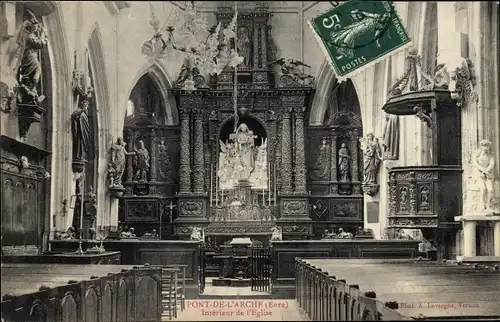 Ak Pont de l'Arche Eure, Interieur de l'Eglise