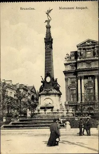 Ak Bruxelles Brüssel, Monument Anspach