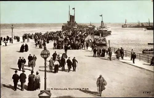 Ak Douglas Isle of Man England, Victoria Pier