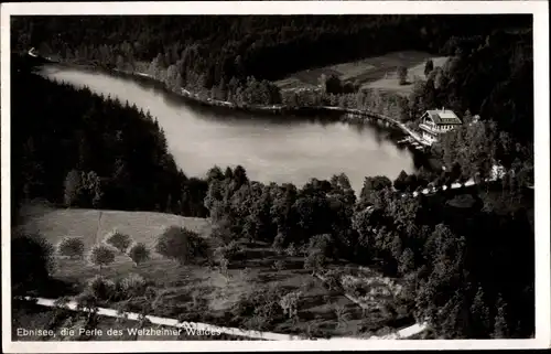 Ak Ebni Kaisersbach in Baden Württemberg, Ebnisee, Fliegeraufnahme