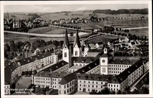 Ak Markt Indersdorf in Oberbayern, Markt, Kloster, Fliegeraufnahme