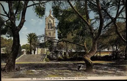 Ak Costebelle Hyères Var, La Chapelle de l'Ermitage