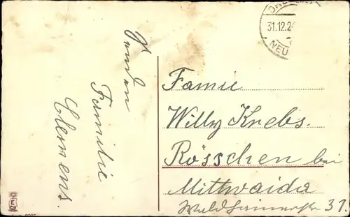 Ak Glückwunsch Neujahr, Schlittenfahrt, Unfall, Kinder