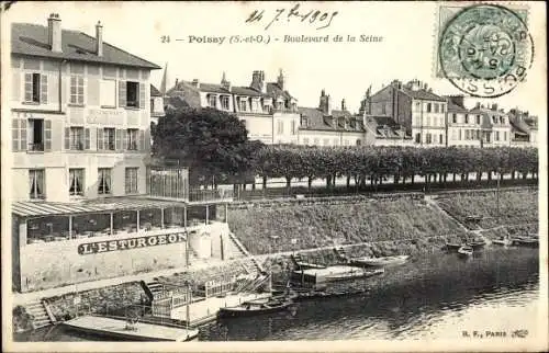 Ak Poissy Yvelines, Boulevard de la Seine, L'Esturgeon