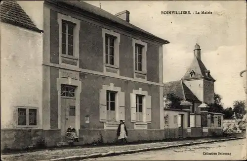 Ak Booinvilliers Yvelines, La Mairie