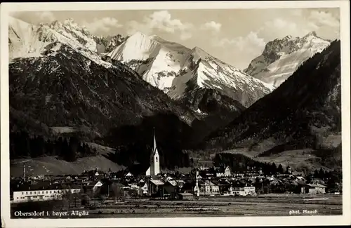 Ak Oberstdorf im Oberallgäu, Panorama mit Gebirge