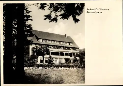 Ak Hahnenklee Goslar, Blick auf den Waldgarten, Balkon