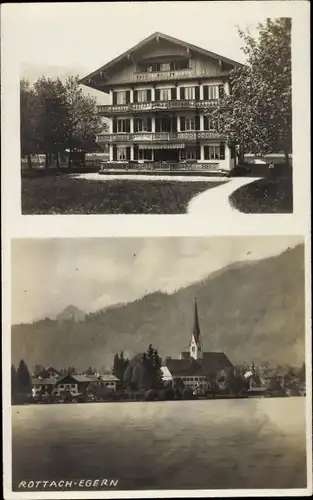 Foto Ak Rottach Egern in Oberbayern, Teilansicht, Gasthof