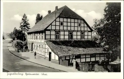 Ak Bodenwerder in Niedersachsen, Straßenansicht der Jugendherberge