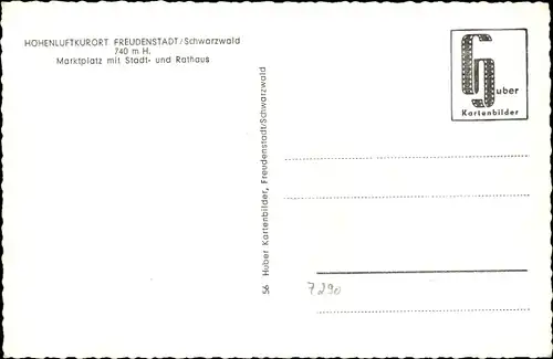 Ak Freudenstadt im Nordschwarzwald, Marktplatz mit Stadt- und Rathaus