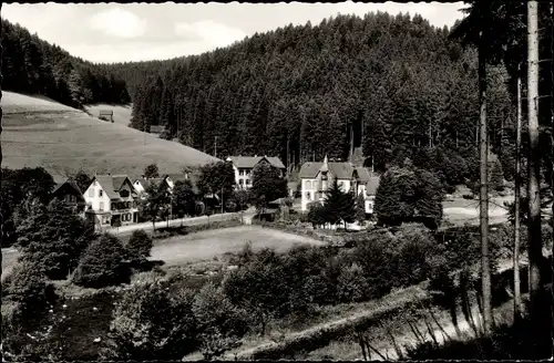 Ak Schönmünzach im Murgtal Baiersbronn im Schwarzwald, Teilansicht mit Hotel Waldhorn