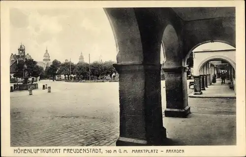 Ak Freudenstadt im Schwarzwald, Marktplatz Arkaden