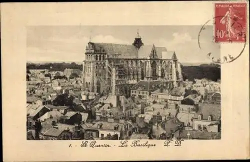 Ak Saint Quentin Aisne, La Basilique