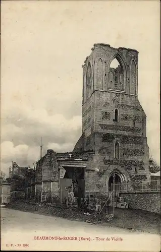 Ak Beaumont le Roger Eure, Tour de Vieille