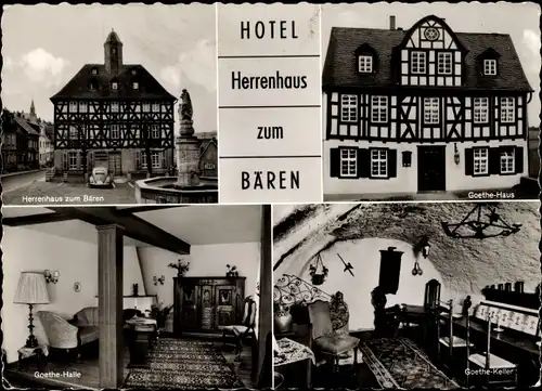 Ak Holzappel Rheinland Pfalz, Hotel Herrenhaus Zum Bären, Goethe Haus Keller Halle