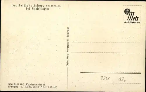 Ak Spaichingen in Baden Württemberg, Dreifaltigkeitsberg