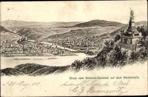Ak Rüdesheim am Rhein, Niederwald Nationaldenkmal